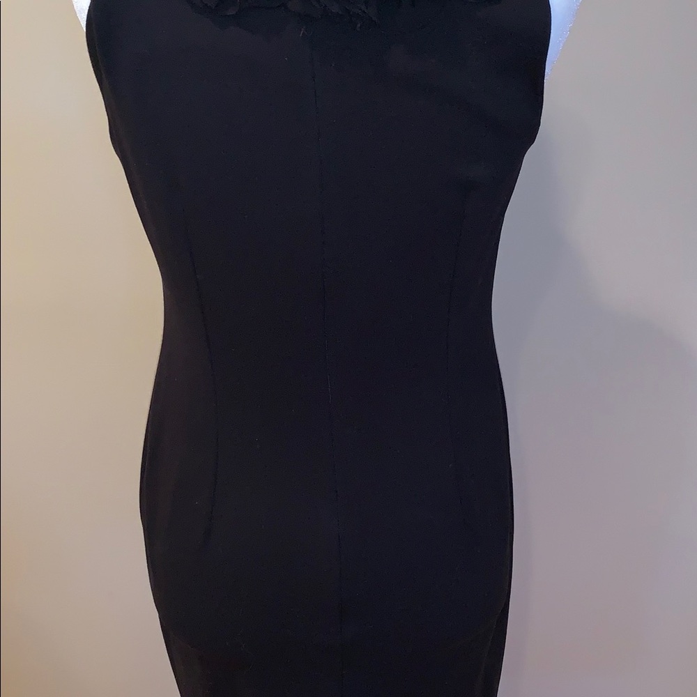 Just Taylor Sheath Black Dress Flower Ruffle - Picture 5 of 8